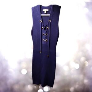 NWOT M Michael Kors Sleeveless Sweater Dress w Lace-up Detail